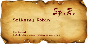 Szikszay Robin névjegykártya